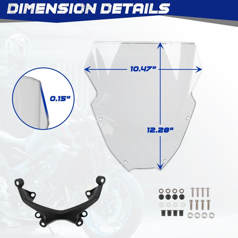 12" Motorcycle Windshield for MT09 MT-09/SP FZ09 2021 2022 2023