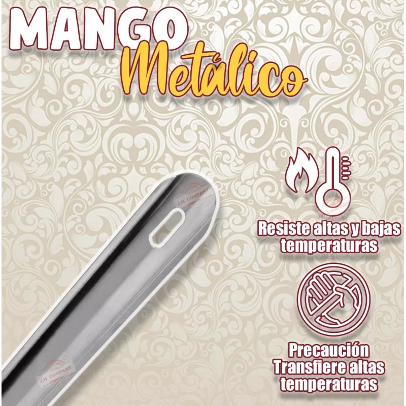 J.H. Company Set 2 Pcs Cucharon Acero Inoxidable Cuchara Cocina