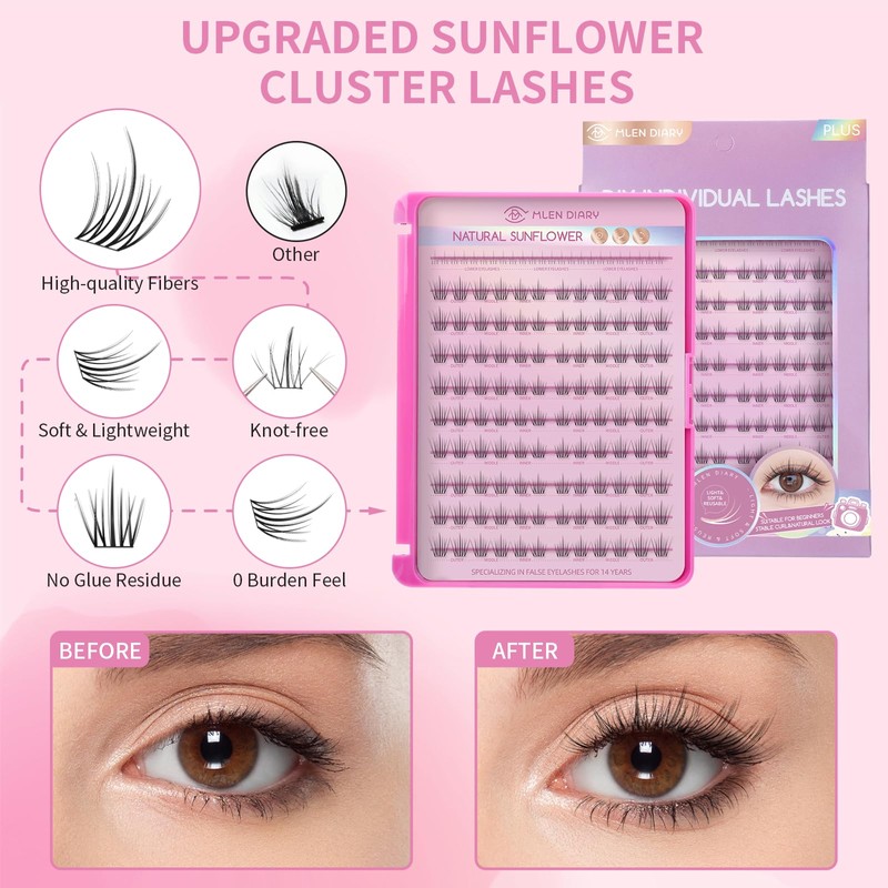 Lash Clusters DIY Eyelash Extensions 120 PCS Individual Cluster Lashes