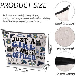 TGBJE Cops Girlfriend Gift Police Officer Girlfriend Makeup Bag Sheriff Wife Gift Just A Girl Who Loves Her Officer Cosmetic Bag (Girl officer bag)