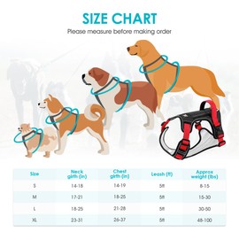 KAIYIKAPET No Pull Harness with Heavy Duty 5ft Leash for Medium Small Large Sized Dog, Reflective No-Choke Pet Oxford Vest with Easy Control Handle