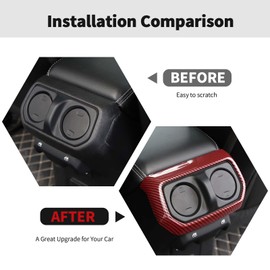 RT-TCZ Rear Back Air Conditioner Outlet Vent Panel Trim Cover Frame Decor Interior Accessories for Jeep Wrangler JL JLU & Gladiator JT 2018-2023,Red Carbon Fiber