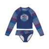 Nautica Girls' Two-Piece Rashguard Swimsuit Set, UPF 50+ Sun Protection,
