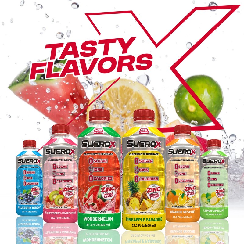 SueroX Zero Sugar Electrolyte Drink for Hydration and Recovery, Unique