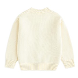 Simplee kids Baby Girl Knit Sweater Round Neck Long Sleeve Toddler Pullover Sweatshirt Fall Winter Clothes 2T-6T Apricot