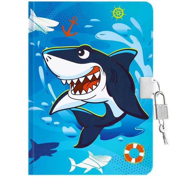 WERNNSAI Kids Diary Boys Shark Journal - Kids Luminous Journal