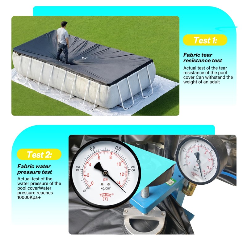 SIHAIAN 12x24Ft Rectangular Pool Cover with Side Storage for Oval