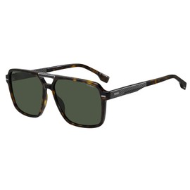 BOSS Sunglasses 1766/S Dark Havana/Green Polarised 59/14/150 Men's Glasses, Dark Havana / Green Polarised