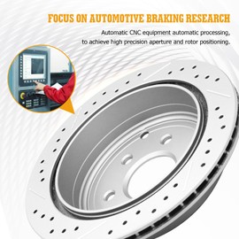 Disc Brake Rotor Rear Drilled and Slotted Vented Rotors for 2005 2006 2007 2008 2009 2010 2011 2012 2013 2014 2015 2016 2017 2018 2019 Nissan Frontier 2005-2015 Xterra 2009-2012 Suzuki Equator
