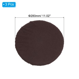 PATIKIL 11" Round Bar Stool Cover, 3 Pack Elastic Bar Stool Cover Washable Seat Cushion for Diameter 11"-16" Chair, Brown