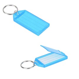 40 Pcs JUYOU Key ID Label Tags Color Keyring Holder Tags with Label Window, Assorted Colors / 5 Colors