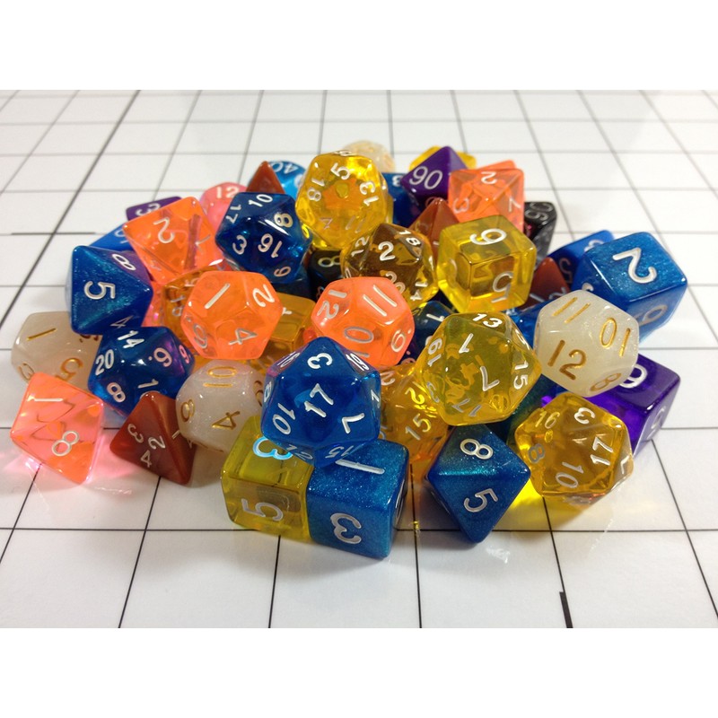 Half Pound of Polyhedral Dice (about 60) including 4 sets