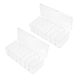 SHINEOFI 2Pcs Desktop Cable Management Box Organizer with Lid for Efficient Wire Storage Practical Design Space Saving Cord Holder for Home Office Use