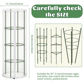 KLLOUZE 3PCS Garden Bird Netting for Tomato Cage with Zipper & Drawstring