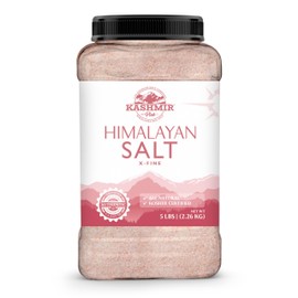 LA SALT CO Kashmir 5 Lbs Pink Himalayan Salt Bulk Jar, X-Fine | 100% Pure, Food Grade with 84 Trace Minerals | Kosher Certified, Vegan, Non-GMO, & Cruelty-Free