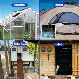 pqins 5 Inch Solar Powered Fan, Solar Exhaust Intake Fan Kit, IPX7 Waterproof Dual Fans with 13Ft On/Off Switch Cable, Cooling Ventilation for Greenhouse, Chicken Coop, Shed, Dog House, Outside | pqins