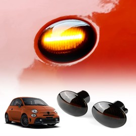 KUNGKIC Fiat 500 500C 500L / Abarth 500 595 695 LED Flowing Type Side Marker Sequential Turn Signal, Waterproof, High Brightness, Easy Installation, Beautifying Effects, OEM Replacement, Stylish