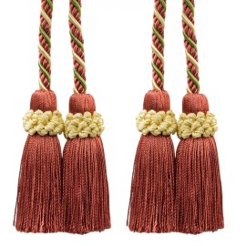 DÉCOPRO (TM) Curtain Tieback, Style# CTAX, Color# LX06 - Watermelon Red [Set of 2]