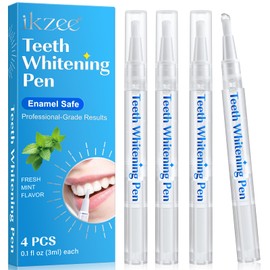 Teeth Whitening Pen 4 Pcs, Teeth Whitening Pen Gel with Professionally Formulated, Teeth Whitening Essence Pen, Low Sensitivity, Travel-Friendly - Fresh Mint Flavor