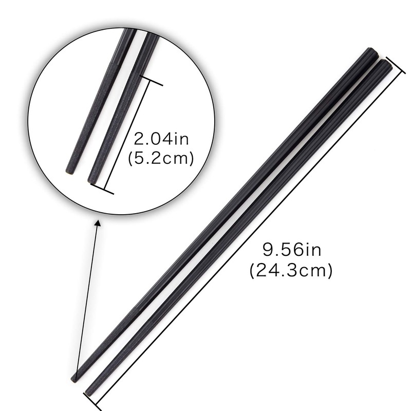 HuaLan Reusable Fiberglass Chopsticks Dishwasher-Safe Chopsticks Non-Slip Design Chop Sticks