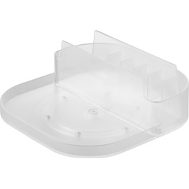 Yamazaki 1324 Refrigerator Rotating Tray with Dividers Square, White, W7.9 x D7.9 x H3.3 inches (20 x 20 x 8.3 cm), Tower Spice Rack, Seasoning Rack