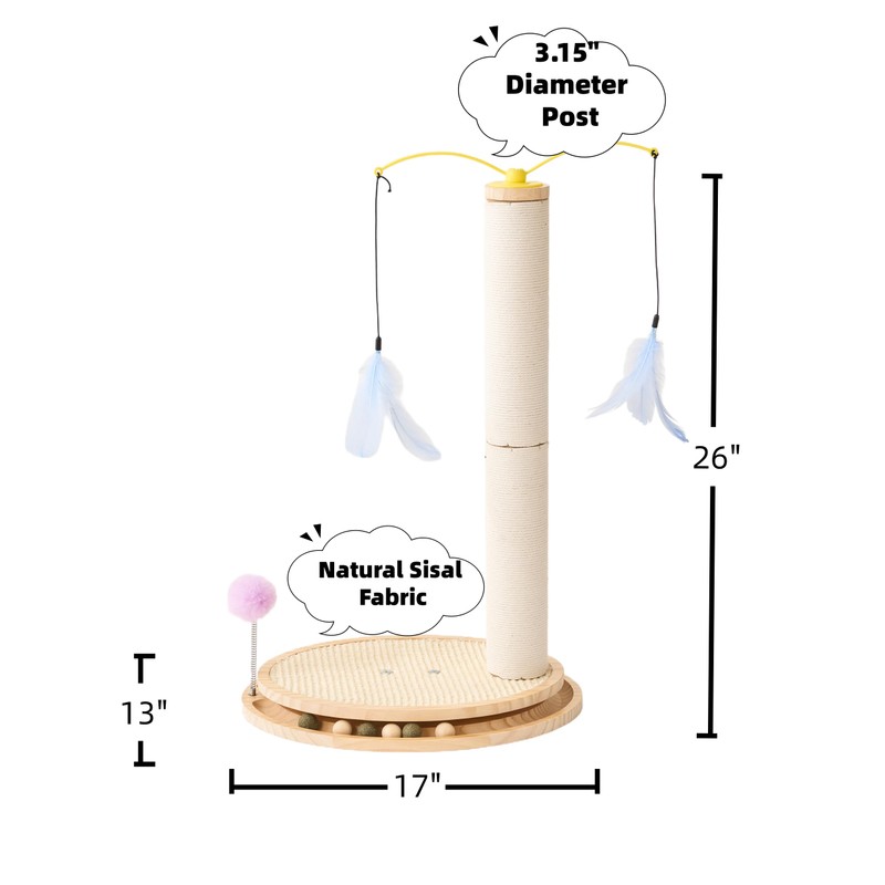 SHENGOCASE Cat Tree Scratching Post Scratcher, 26 Inch Tall, Solid