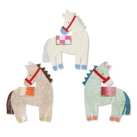 Medetaya Japanese Paper Zodiac Parts, Cutout Pictures, Celebration Ornaments, 3 Pieces, Handmade, New Year's Card, New Year's Decoration, Horse, Japanese Style Material