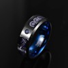 VAKKI 8mm Black Tungsten Ring for Men Blue CZ Wedding