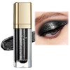 Black Metallic Liquid Glitter Eyeshadow & Waterproof Eyeliner Pen -