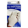 Cara Moisturizing Eczema 100% Premium Cotton Gloves, Medium, White, 1