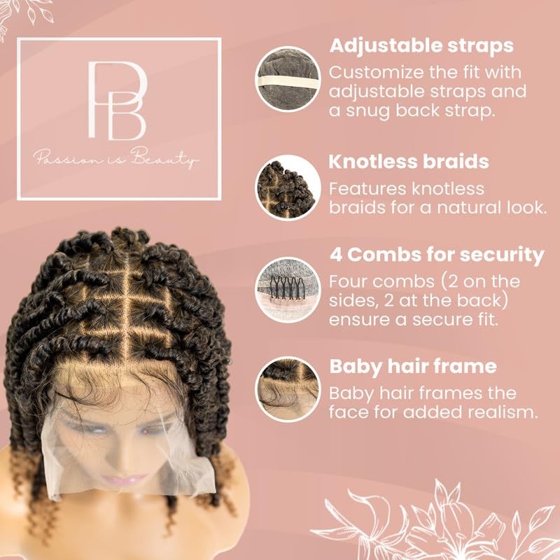 PIB 12'' Single Full Lace Wig Spring Twist Square Parted