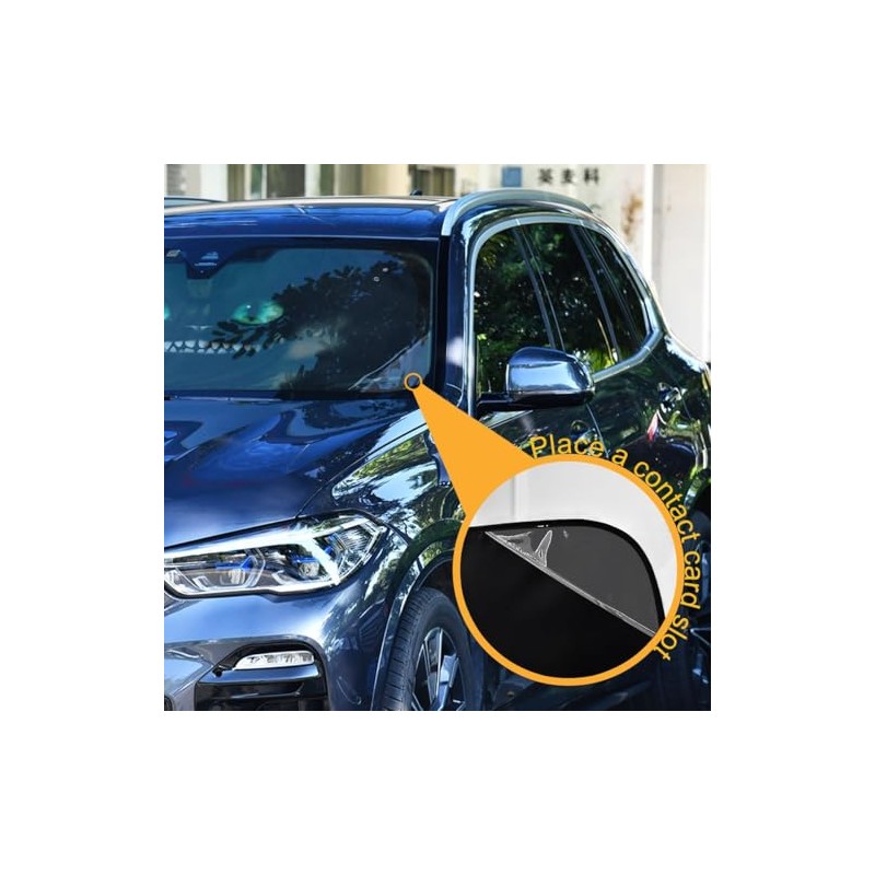 Bolaz Parabrisas de coche Negro con patrón, protector solar plegable,