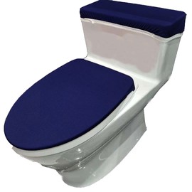 Madeals Fabric Toilet Lid Cover and Toilet Tank Lid Cover Fabric Cover for A Lid Toilet Tank Navy Blue