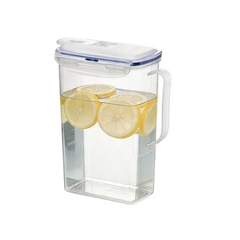LocknLock - Jarra de agua para puerta de nevera, con asa, sin BPA, con tapa superior abatible, perfecta para hacer tés y jugos, 2 cuartos de galón, transparente