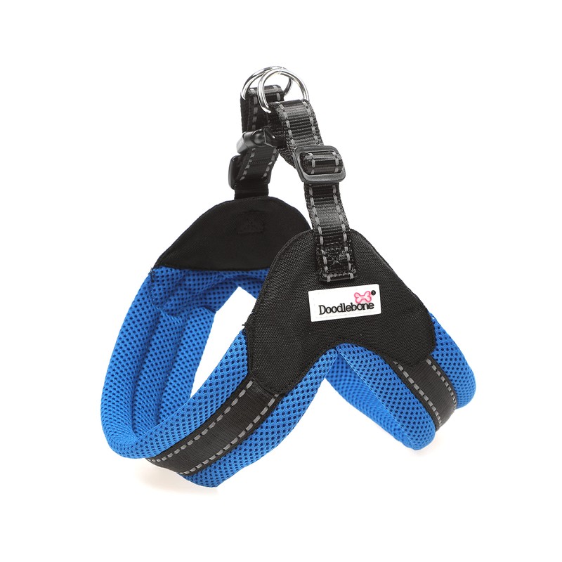 Doodlebone Boomerang Dog Harness, Sapphire, 4-5