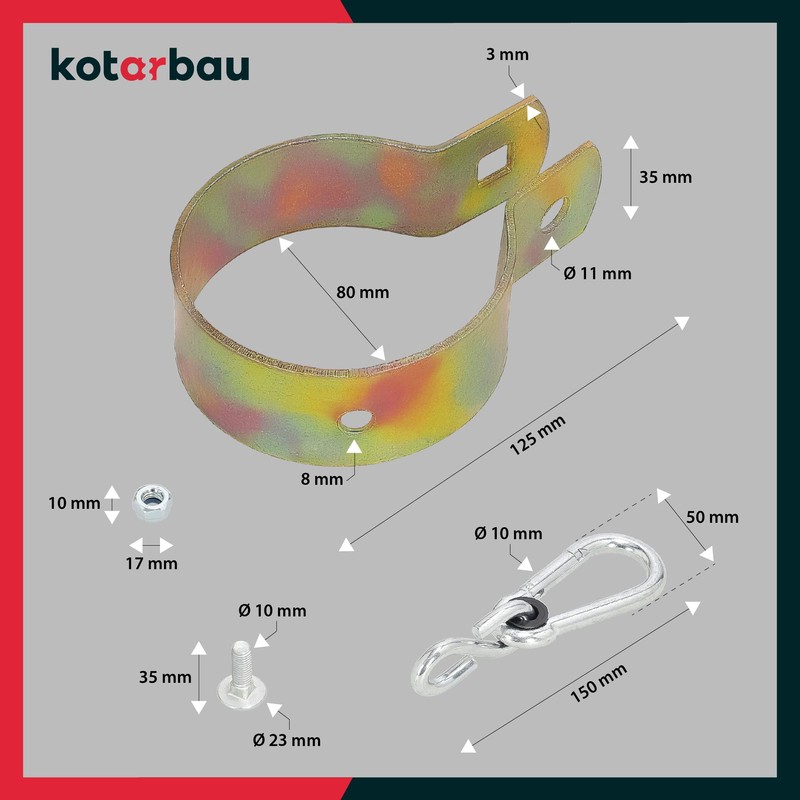 KOTARBAU® Set of 2 Swing Hooks 80 mm Round Wood