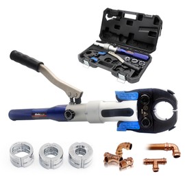 iGeelee Hydraulic Copper Pipe Press Tool for Viega ProPress Fittings | Includes 1/2", 3/4", & 1" Dies | Ideal for Narrow Spaces & Tee Fittings | Includes 1 Set of Dies