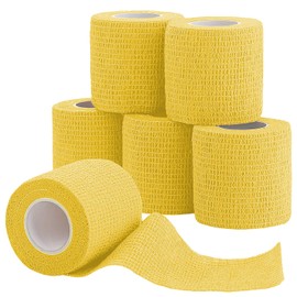 6 Pack Self Adhesive Bandage Wrap, SAREAL 2" x 5 Yards Athletic Wrap Self Adhesive,Vet Wrap,Tattoo Grip Tape,Sports Tape Bulk for First Aid Supplies and Wrist Sprains Protection