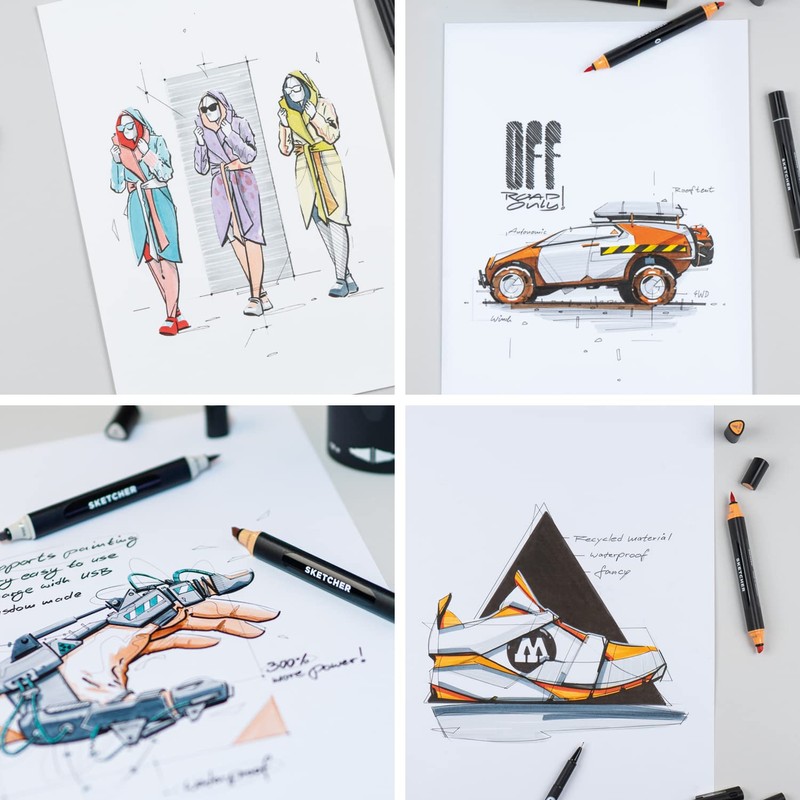 Molotow Sketcher Twin Marker Pastel Kit (Brush Tip & 3