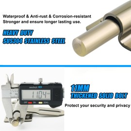 Mooche Bronze Garden Gate Bolt Lock 100mm (4inch), Slide Door Locks Gate Latch for External Internal Doors, Wooden Gates, Shed Bathroom Toilet, Heavy Duty Stainless Steel 11mm Dia Bar, Set of 2