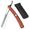 Friendship Men's Razor, Single-Blade Razor, Manual, Wooden Handle, Foldable, Professional