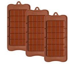 3 PCS Chocolate Moulds,Non-stick Silicone Break Apart Protein and Engery Bar Candy Chocolate Molds