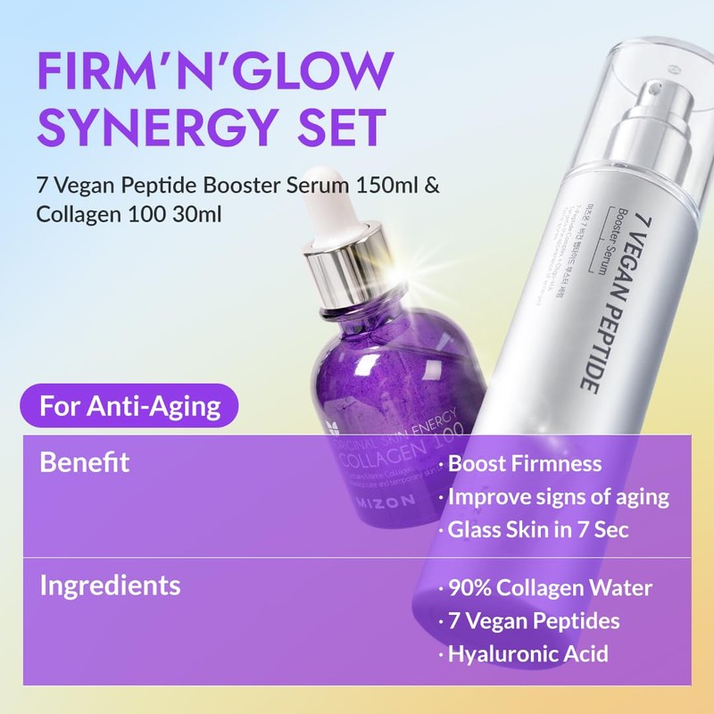 [MIZON] FIRM'N'GLOW COLLAGEN SYNERGY SET - 7 Vegan Peptide Booster
