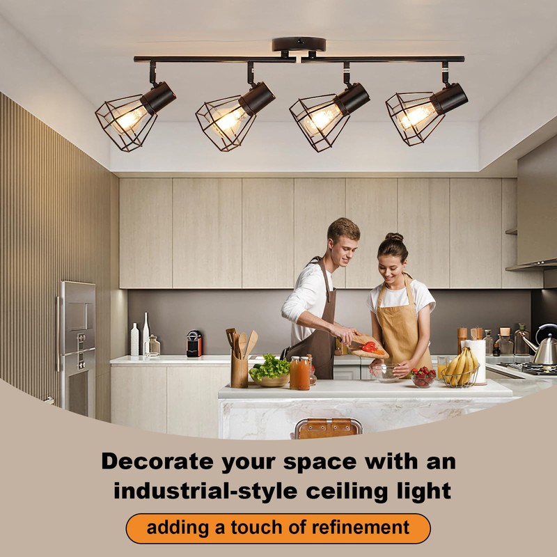 LTBLIGHT LED Track Lighting Kit, 4-Light Adjustable Ceiling Light Fixtures,