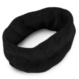 Love Cashmere Men's 100% Cashmere Infinity Scarf Snood - Black - made in Scotland