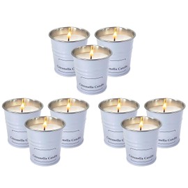 Enhanced Scents Outdoor Citronella Candles, 9 Pack, White, Repel Scented Candles, Control, for Patio, Camping, Outside, Home Scented