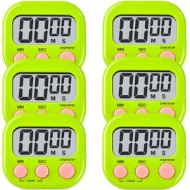 Kitchen Timer, Digital Classroom Timer, Stopwatch, Suitable for Kitchen, Study, Work, Exercise Training, Outdoor Activities (6P Green)