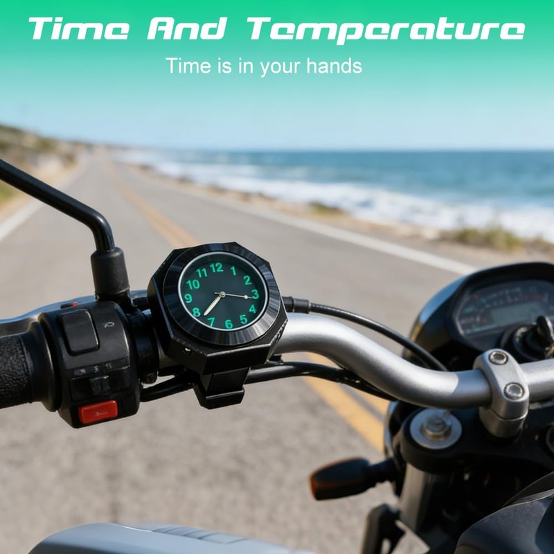 Pengrity Motorcycle watch, waterproof, bicycle watch, bicycle watch for handlebars,