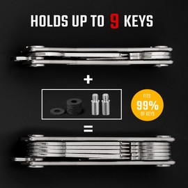 KeyUntiy UnitOne Compact Pocket Key Holder for Keychain,Titanium minimalist Key Organizer for Up to 8 Keys