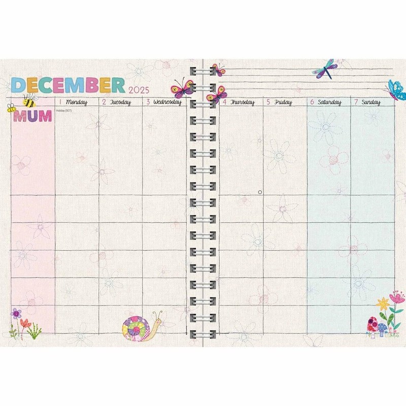 Mum's Fabric A5 Planner Diary 2025-2026